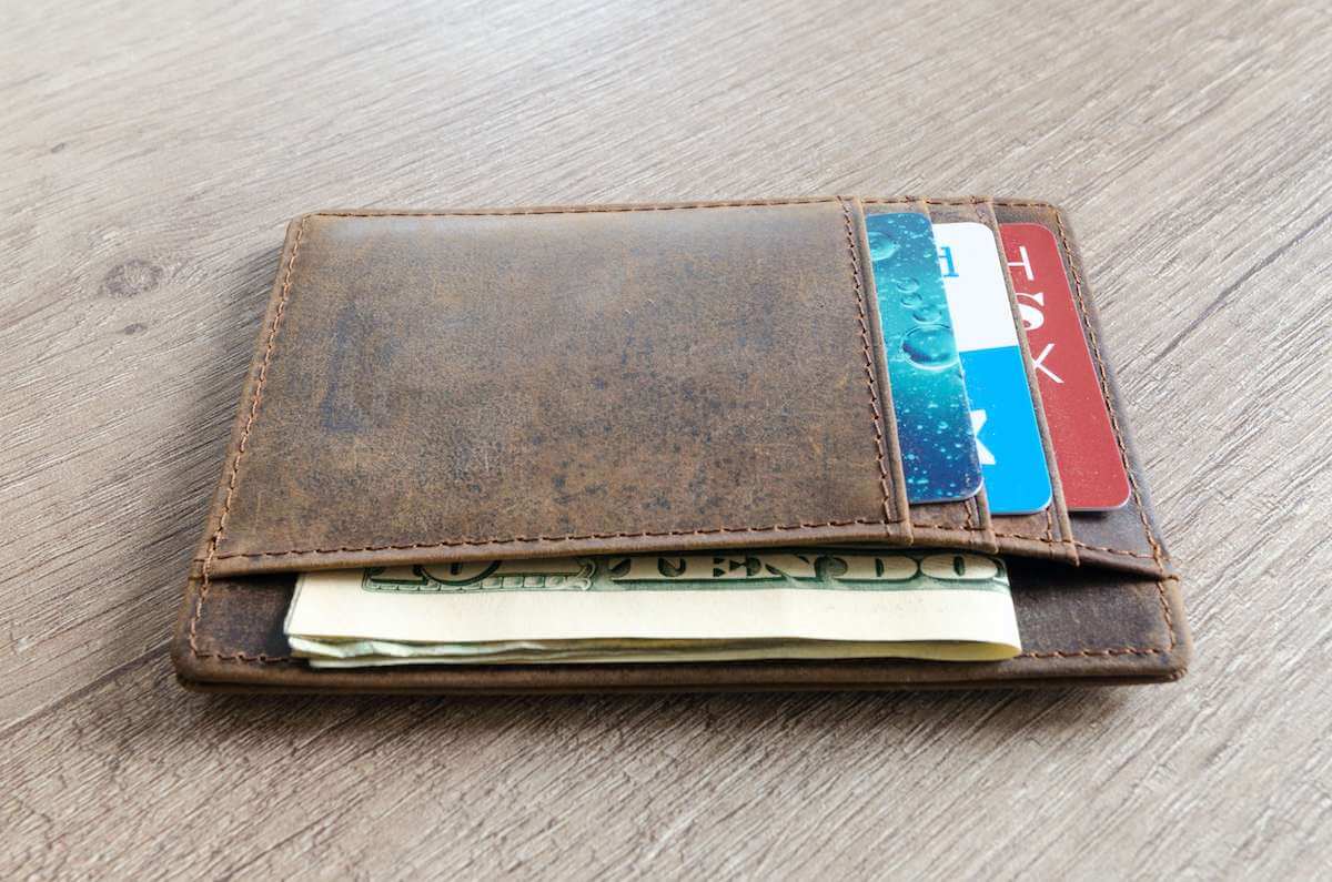 wallet with credit cards and money