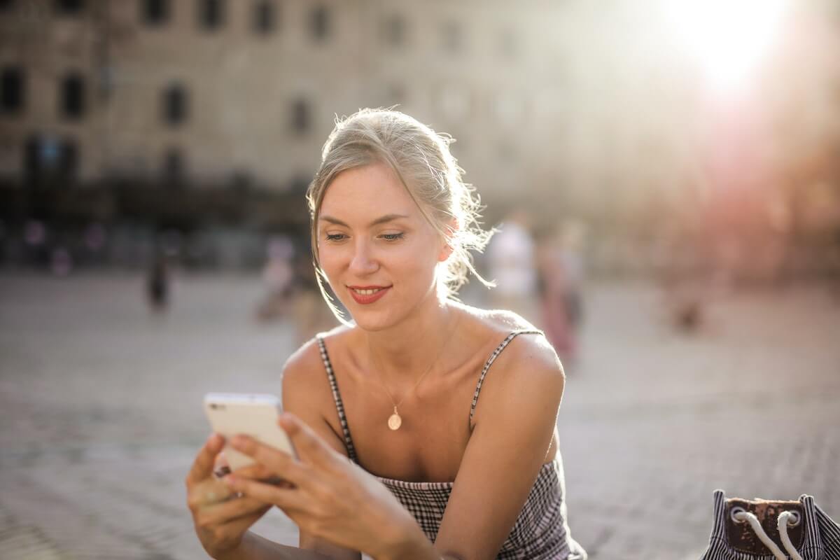 young woman using cell phone